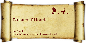 Matern Albert névjegykártya