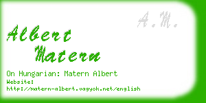 albert matern business card